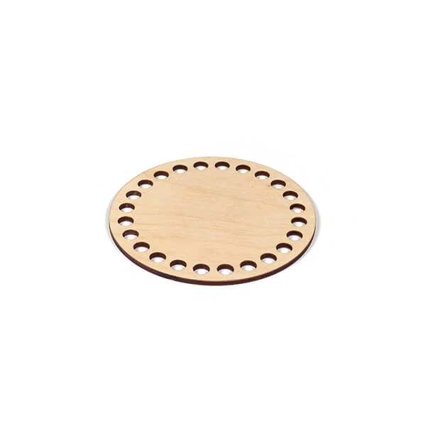 Bază din lemn pentru croșetat, cerc - 11 cm, dimensiunea găurii 8 mm