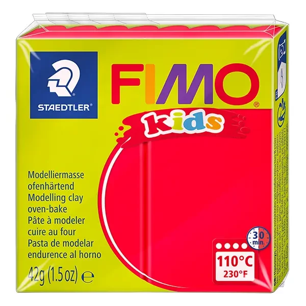 FIMO Kids Plastilină care se întărește la coacere , 42 g - roșu (8030-2)