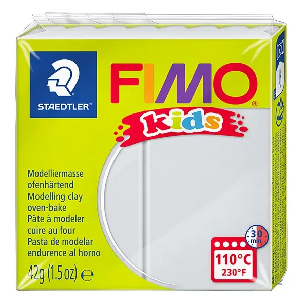 FIMO Kids Plastilină care se întărește la coacere , 42 g - gri deschis (8030-80)