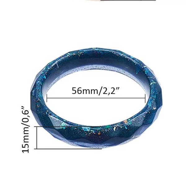 Formă din silicon pentru rășină sintetică- brățară, fațetată, 5,6 cm, lățime