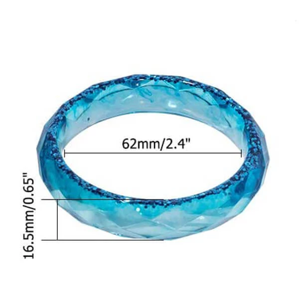 Formă din silicon pentru rășină sintetică- brățară, fațetată, 6,2 cm, lățime