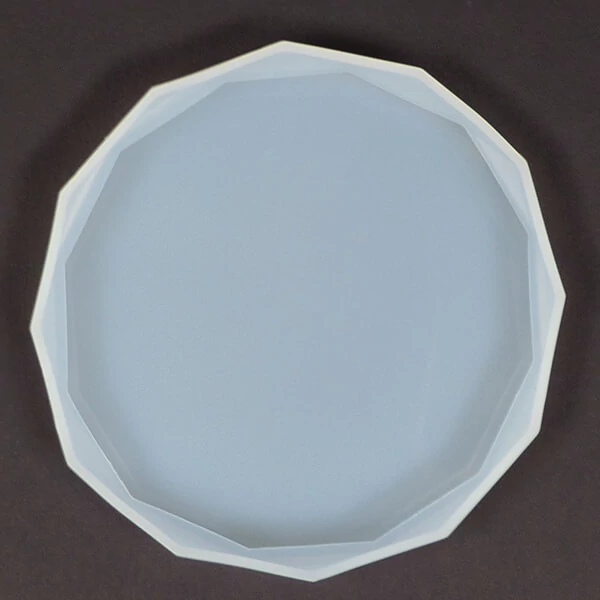 Formă din silicon pentru rășină sintetică - șaibă plată, rotundă, fațetată