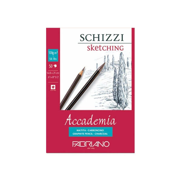 Bloc de desen și schițe  Fabriano Accademia, 120 g, 50 coli  - A5, lipit