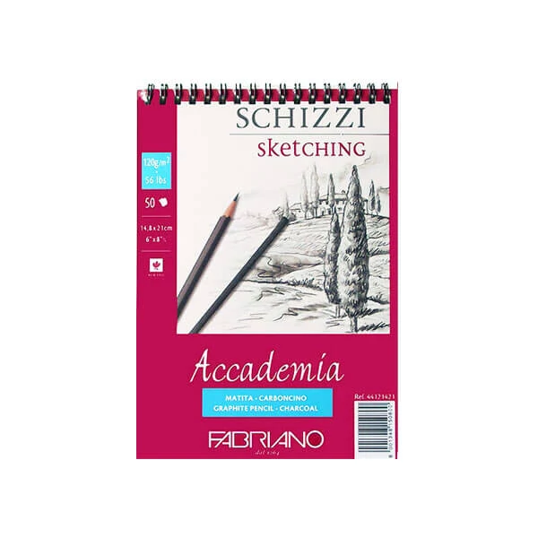 Bloc de desen și schițe  Fabriano Accademia, 120 g, 50 coli - A5, spiralată