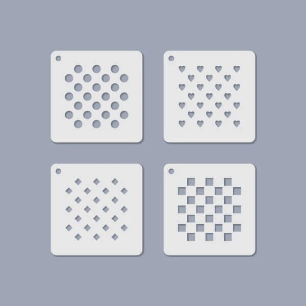 Set Șablon , Șablon  bijuterii, 6,5x6,5 cm, 4 tipuri - Model mic