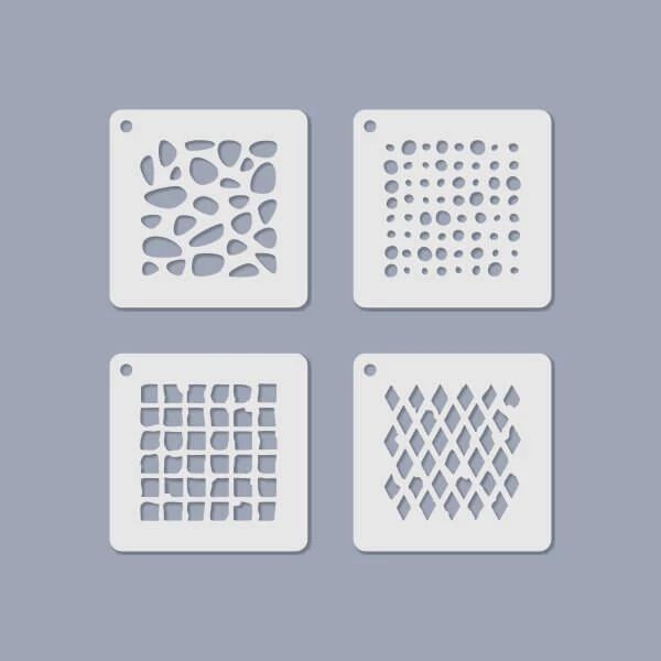 Set Șablon , Șablon  bijuterii, 6,5x6,5 cm, 4 tipuri - Mértani