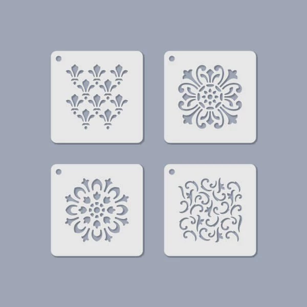 Set Șablon , Șablon  bijuterii, 6,5x6,5 cm, 4 tipuri - Romantic