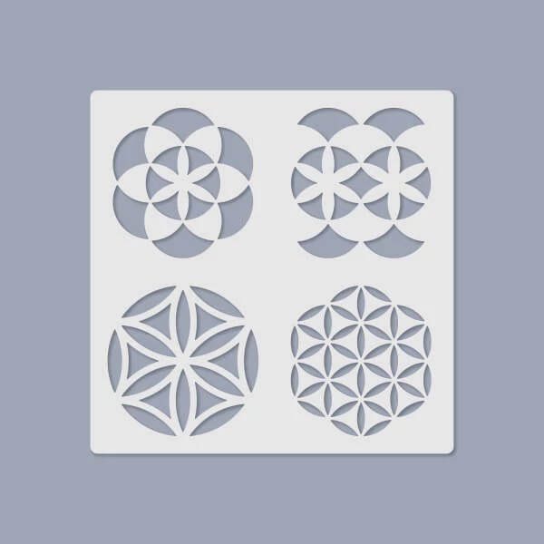 Șablon media, 14,5x14,5 cm, 4 modele - Mandala