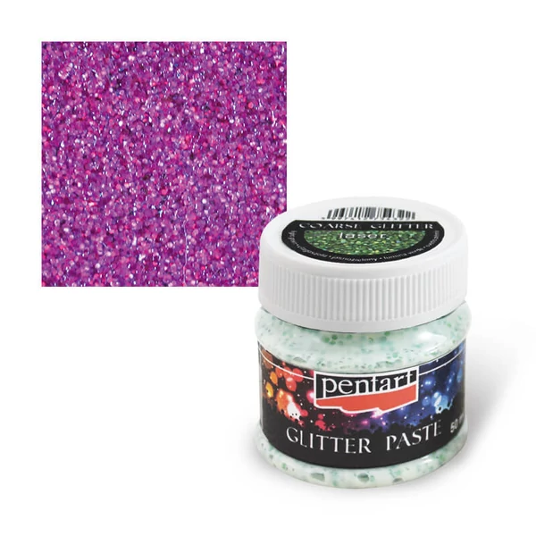 Pastă cu sclipici fin, 50 ml - roz laser