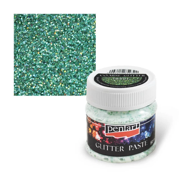 Pastă cu sclipici fin, 50 ml - verde deschis laser