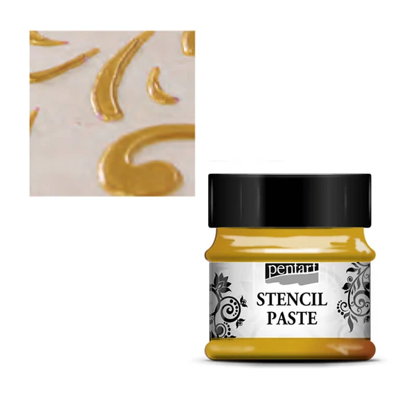 Pentart pastă de șablonare 50 ml - metalic, auriu