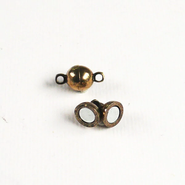 Clip magnetic, sferă, 6 mm - antic, 2 buc
