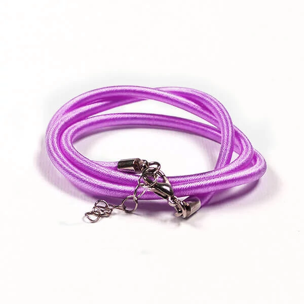 Colier din mătase cu armătură, 4 mm - mov