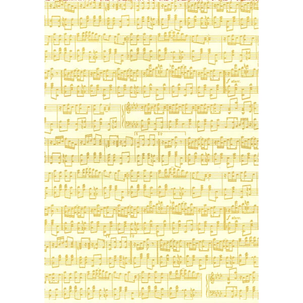 Hârtie de decoupage Tassotti - partituri, auriu