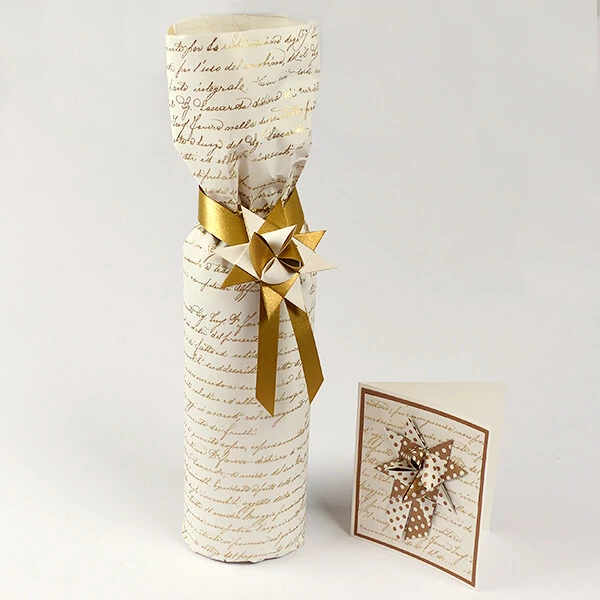Hârtie de decoupage Tassotti - scris de mână, auriu