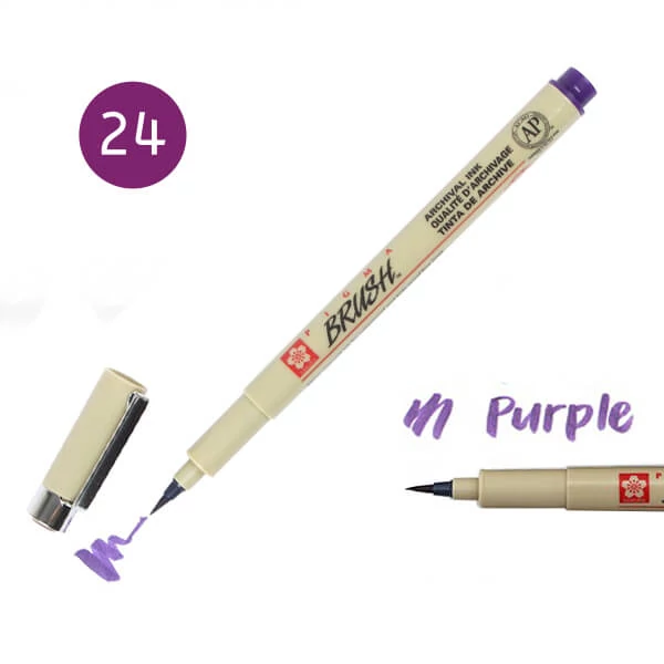 Marker tip pensulă Sakura Pigma Brush  - purple