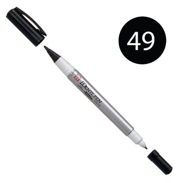 Sakura IDenti Pen marker cu alcool, cu două vârfuri  - black