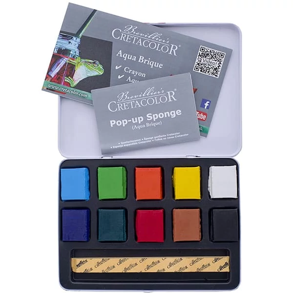 Set cretă acuarelă Cretacolor Aqua Brique, 10 buc