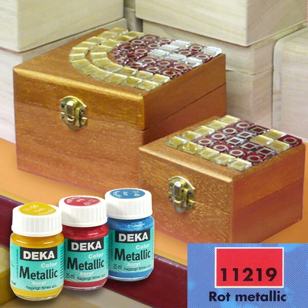 Vopsea acrilică metalizată  Deka Color Metallic 25 ml - 19 roșu