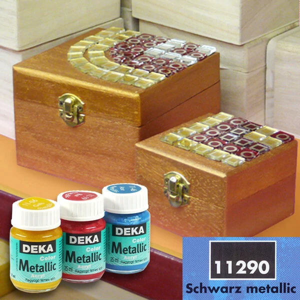 Vopsea acrilică metalizată  Deka Color Metallic 25 ml - 90 negru