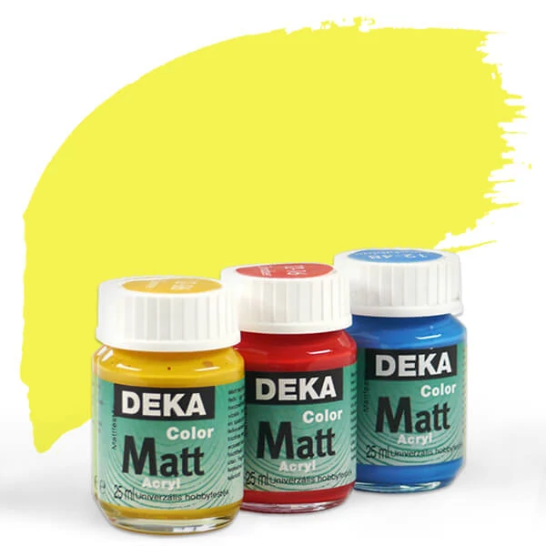 Vopsea acrilică Deka Color Matt 25 ml - 04 galben lămâie