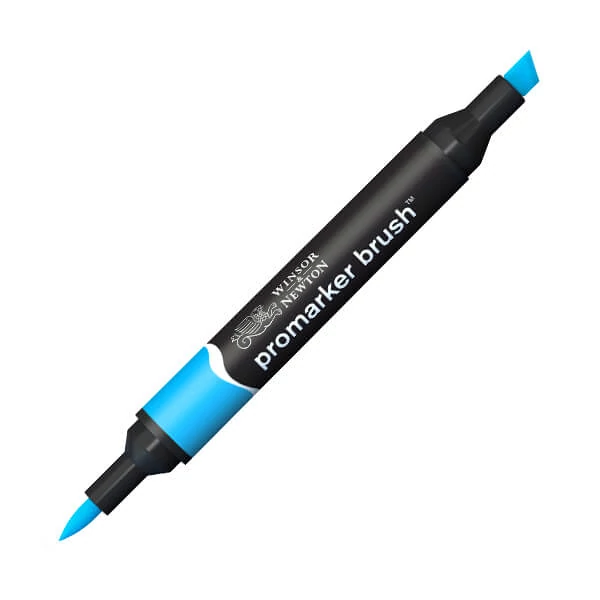 Marker tip pensulă cu alcool cu două vârfuri Promarker Brush - C847, cyan