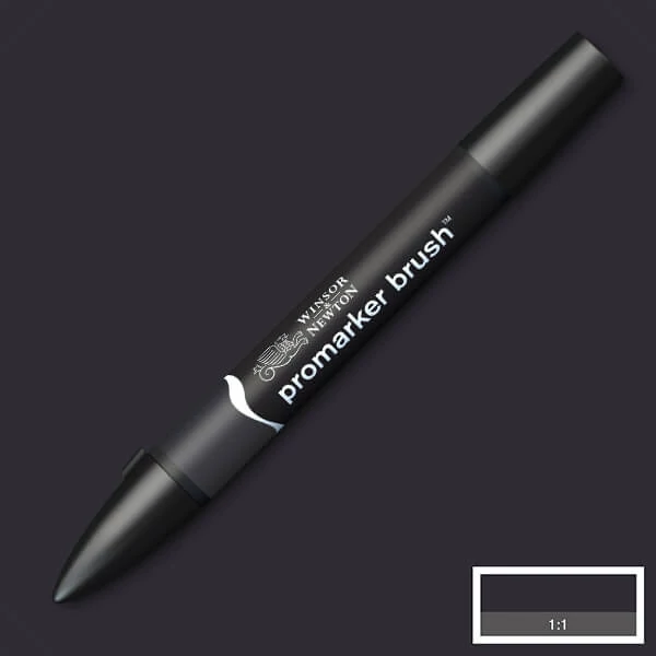 Marker tip pensulă cu alcool cu două vârfuri Promarker Brush - XB, black