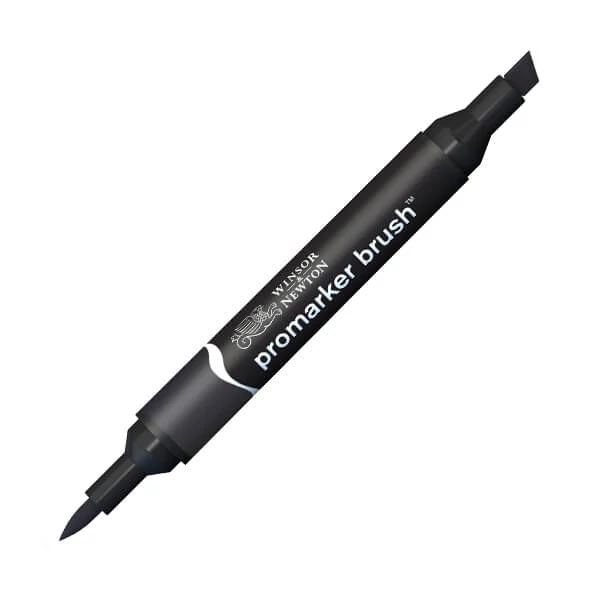 Marker tip pensulă cu alcool cu două vârfuri Promarker Brush - XB, black