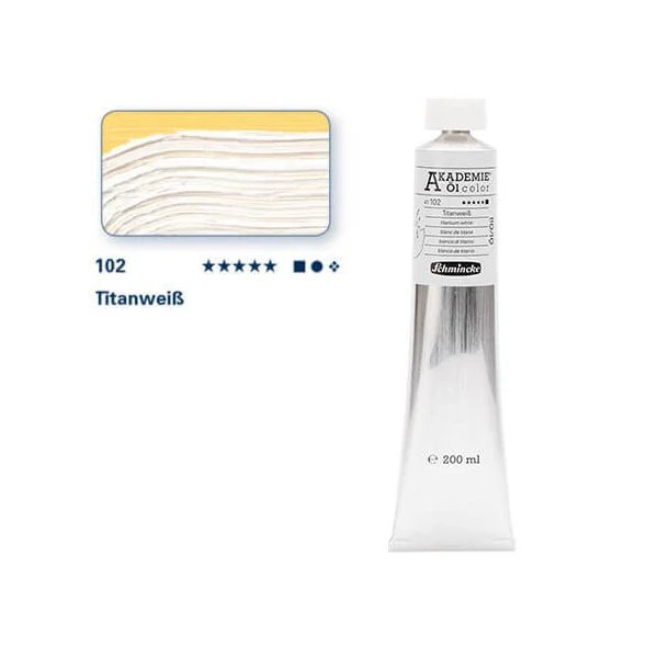 Schmincke Akademie Culori ulei, 200 ml - 102, titanium white