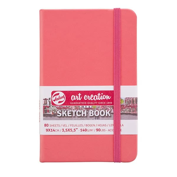 Caiet de desen și schițe Talens Art Creation Sketch Book,  140 g, 80 coli - 9x14 cm, coral