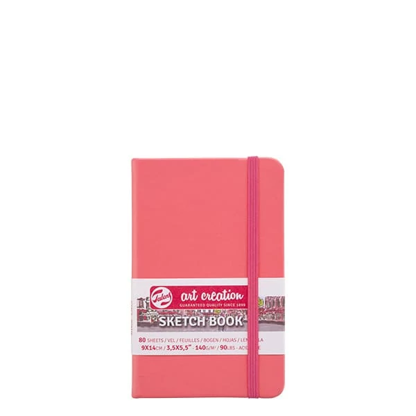 Caiet de desen și schițe Talens Art Creation Sketch Book,  140 g, 80 coli - 9x14 cm, coral