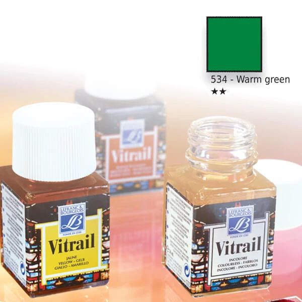 Vopsea de sticlă pe baza de rasina Vitrail, 50 ml - verde cald