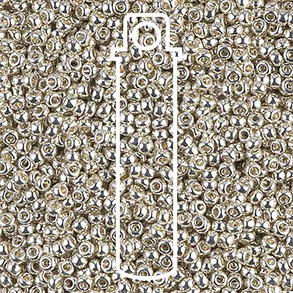 Mărgele de sticlă japoneze Miyuki, mărgele rocailles  11/0 - Galvanized Silver