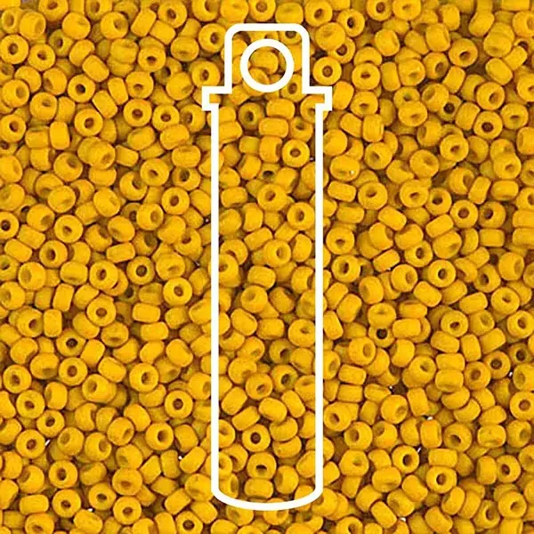 Mărgele de sticlă japoneze Miyuki, mărgele rocailles  11/0 - Matte Opaque Mustard