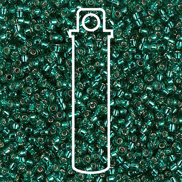 Mărgele de sticlă japoneze Miyuki, mărgele rocailles  11/0 - Japanese Silver Lined Emerald