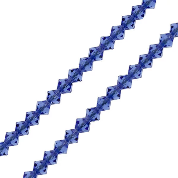 Colier din Mărgele conice de  cristal Preciosa, 4 mm - Safir