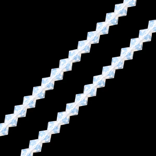 Colier din Mărgele conice de cristal Preciosa, 4 mm - Opal Alb