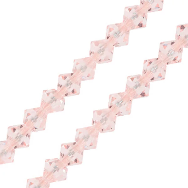 Colier din Mărgele conice de cristal  Preciosa, 6 mm - Trandafir Clar