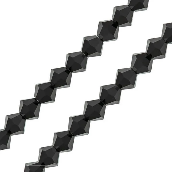 Colier de mărgele conice de cristal  Preciosa, 6 mm - Jet