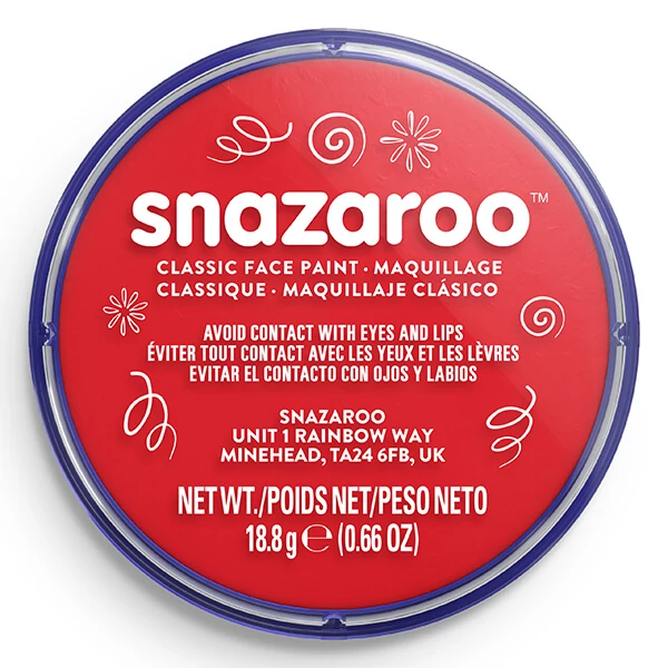 Snazaroo arcfesték korong - élénk piros,  bright red 055