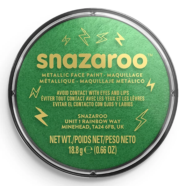 Snazaroo arcfesték korong - metál zöld, electric green 422
