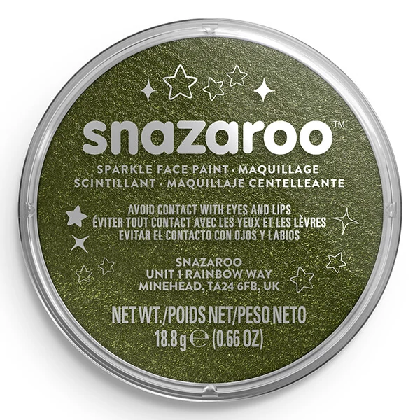 Snazaroo arcfesték korong - csillámos zöld, sparkle green 441