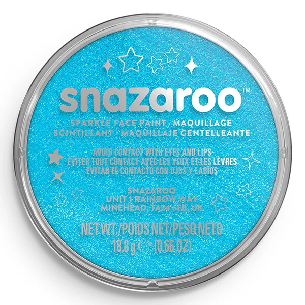 Snazaroo arcfesték korong - csillámos türkiz, sparkle turquoise 481