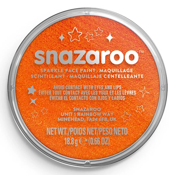 Snazaroo arcfesték korong - csillámos narancs, sparkle orange 531