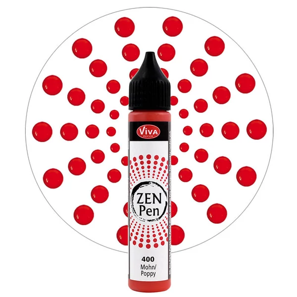 Stilou pentru pictare în puncte Zen Pen  28 ml - roșu mac