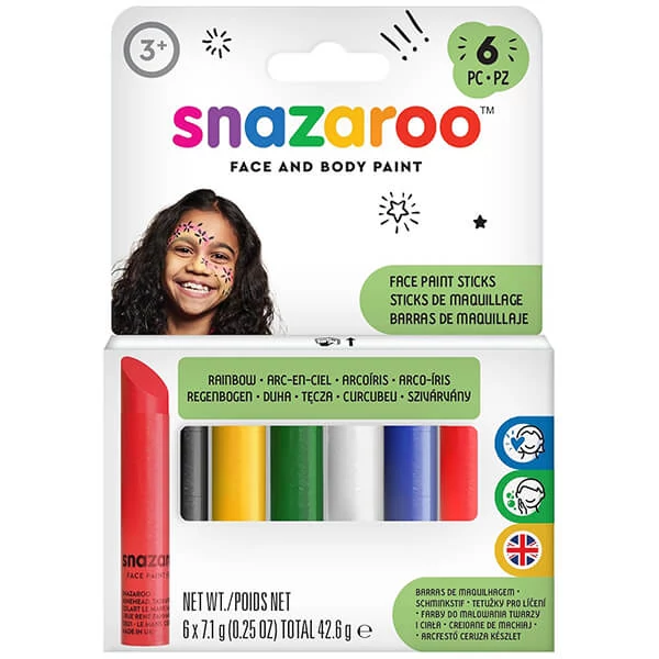 Snazaroo Set crete pentru pictură facială - 6 culori, curcubeu