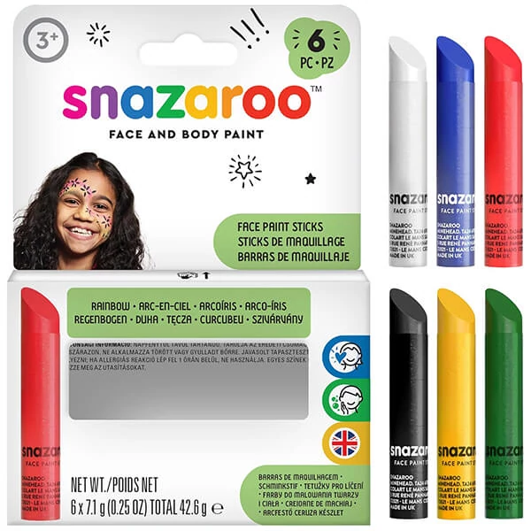 Snazaroo Set crete pentru pictură facială - 6 culori, curcubeu
