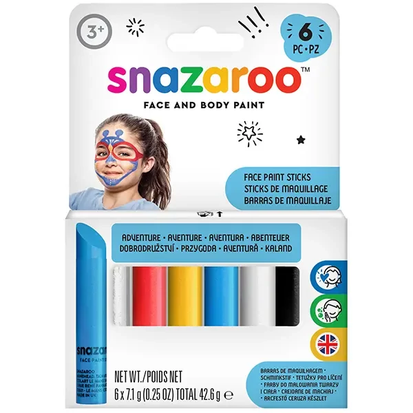 Snazaroo Set crete pentru pictură facială - 6 culori, aventură