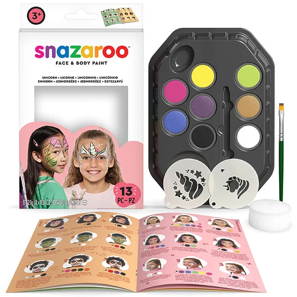 Set de vopsea pentru pictura pe față Snazaroo - Unicorn, Fluture