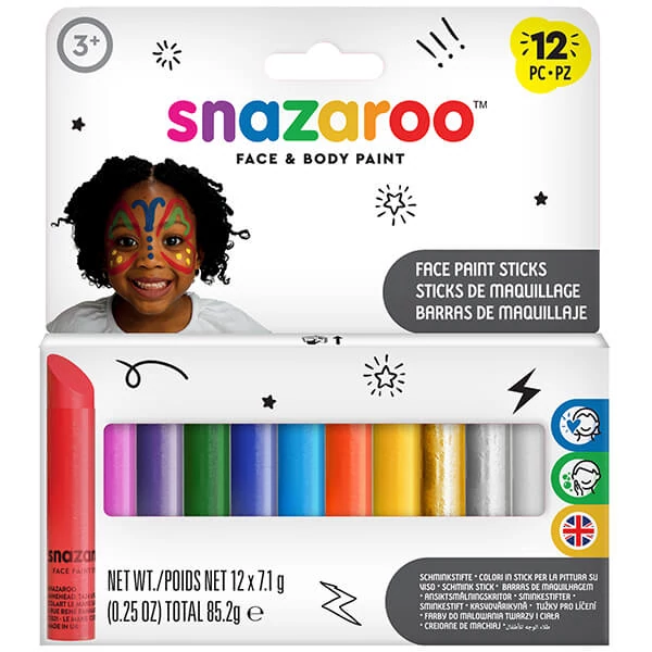 Set de cretă pentru pictura pe față Snazaroo - 12 culori